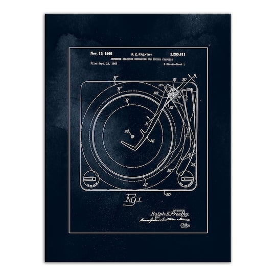 Record Player Changer 12" x 16" Canvas Wall Art